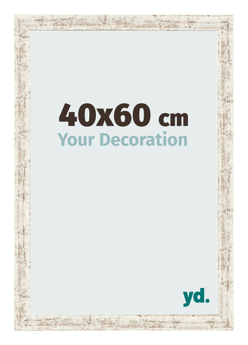 Bilderrahmen 40x60cm Weiß Vintage MDF Bologna Vorne Messe | Yourdecoration.de