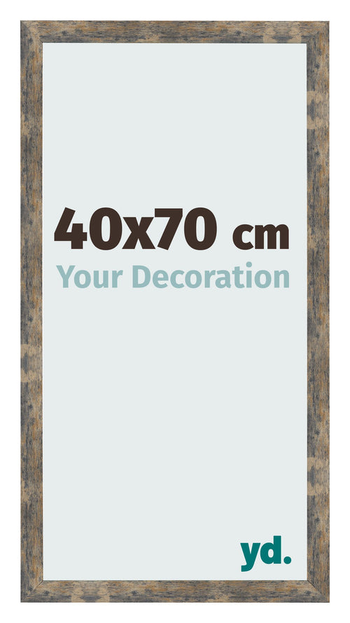 Bilderrahmen 40x70cm Blau Gold Meliert MDF Bologna Vorne Messe | Yourdecoration.de