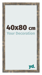 Bilderrahmen 40x80cm Blau Gold Meliert MDF Bologna Vorne Messe | Yourdecoration.de