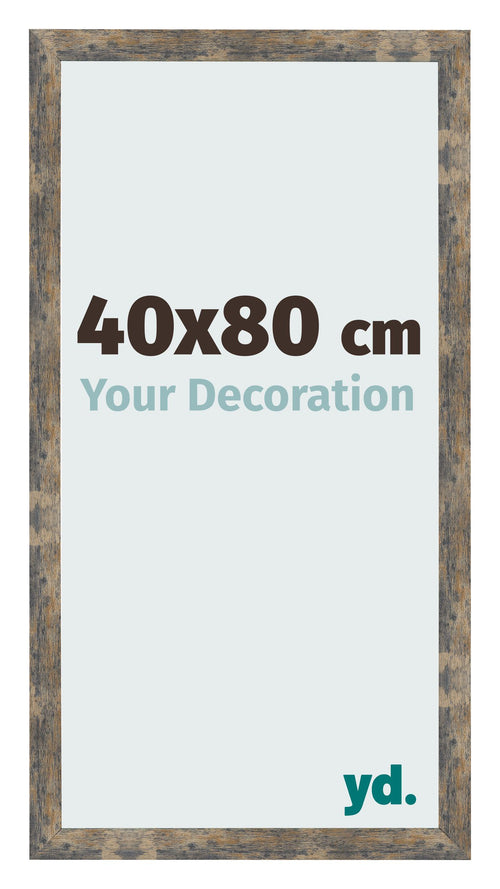 Bilderrahmen 40x80cm Blau Gold Meliert MDF Bologna Vorne Messe | Yourdecoration.de
