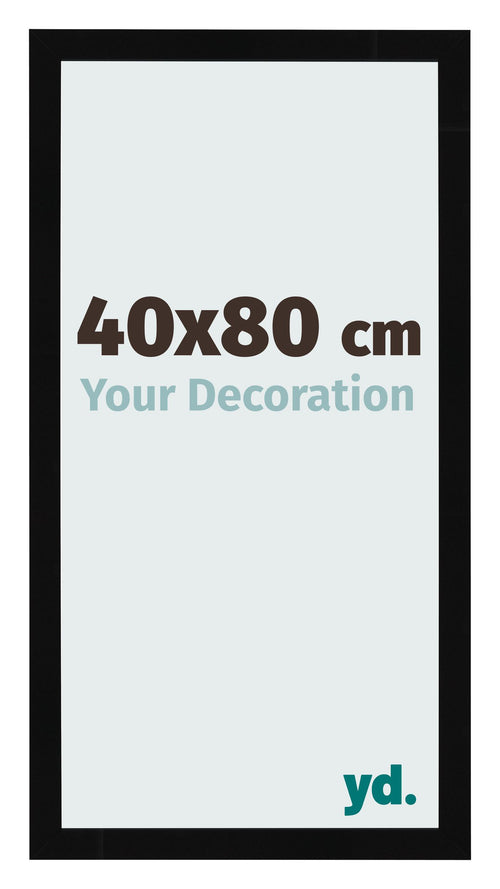 Bilderrahmen 40x80cm Schwarz Hochglanz MDF Bologna Vorne Messe | Yourdecoration.de