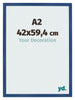 Bilderrahmen 42x59 4 cm A2 Dunkelblau MDF Bologna Vorne Messe | Yourdecoration.de