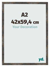 Bilderrahmen 42x59 4 cm A2 Oxidiertes Metall MDF Bologna Vorne Messe | Yourdecoration.de