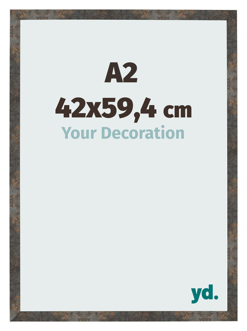 Bilderrahmen 42x59 4 cm A2 Oxidiertes Metall MDF Bologna Vorne Messe | Yourdecoration.de