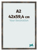 Bilderrahmen 42x59 4 cm A2 Oxidiertes Metall MDF Bologna Vorne Messe | Yourdecoration.de