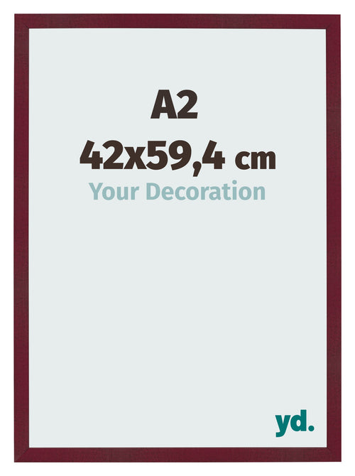 Bilderrahmen 42x59 4 cm A2 Weinrot Gewischt MDF Bologna Vorne Messe | Yourdecoration.de