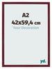 Bilderrahmen 42x59 4 cm A2 Weinrot Gewischt MDF Bologna Vorne Messe | Yourdecoration.de