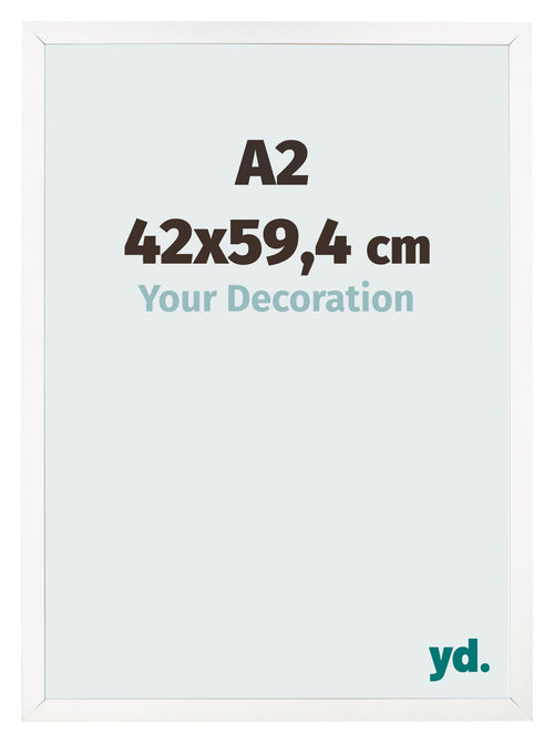 Bilderrahmen 42x59 4 cm A2 Weiss Hochglanz MDF Bologna Vorne Messe | Yourdecoration.de