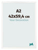 Bilderrahmen 42x59 4 cm A2 Weiss Hochglanz MDF Bologna Vorne Messe | Yourdecoration.de