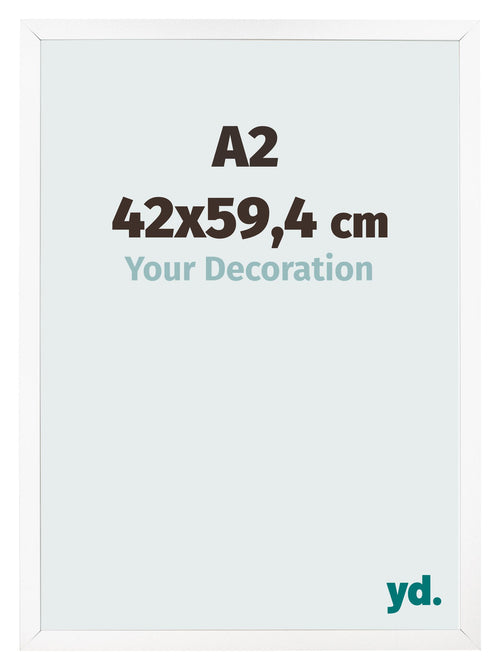 Bilderrahmen 42x59 4 cm A2 Weiss Matt MDF Bologna Vorne Messe | Yourdecoration.de