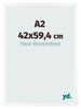 Bilderrahmen 42x59 4 cm A2 Weiss Matt MDF Bologna Vorne Messe | Yourdecoration.de