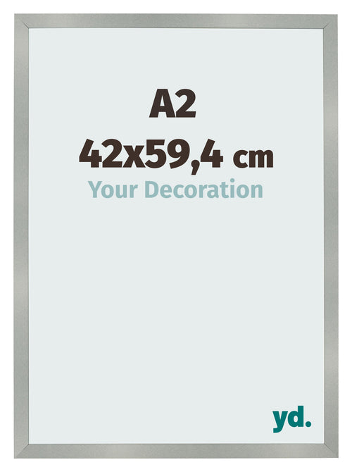 Bilderrahmen 42x59 4cm A2 Aluminium Gebürstet MDF Bologna Vorne Messe | Yourdecoration.de