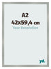 Bilderrahmen 42x59 4cm A2 Aluminium Gebürstet MDF Bologna Vorne Messe | Yourdecoration.de