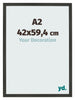Bilderrahmen 42x59 4cm A2 Antrazit MDF Bologna Vorne Messe | Yourdecoration.de