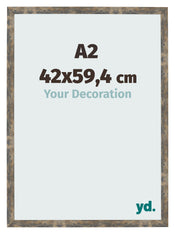 Bilderrahmen 42x59 4cm A2 Blau Gold Meliert MDF Bologna Vorne Messe | Yourdecoration.de
