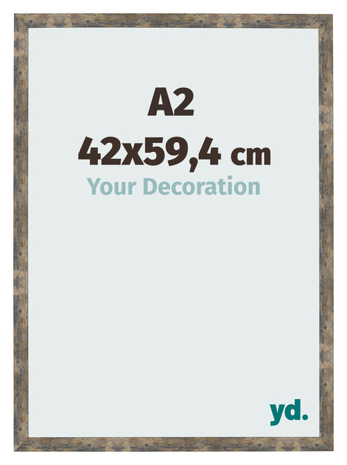 Bilderrahmen 42x59 4cm A2 Blau Gold Meliert MDF Bologna Vorne Messe | Yourdecoration.de