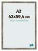 Bilderrahmen 42x59 4cm A2 Blau Gold Meliert MDF Bologna Vorne Messe | Yourdecoration.de