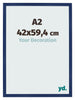 Bilderrahmen 42x59 4cm A2 Dunkelblau Gewischt MDF Bologna Vorne Messe | Yourdecoration.de