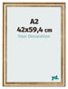 Bilderrahmen 42x59 4cm A2 Gold Antik MDF Lazio Vorne Messe | Yourdecoration.de