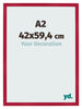 Bilderrahmen 42x59 4cm A2 Rot MDF Bologna Vorne Messe | Yourdecoration.de