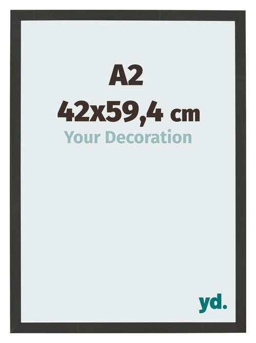 Bilderrahmen 42x59 4cm A2 Schwarz Gemasert MDF Bologna Vorne Messe | Yourdecoration.de