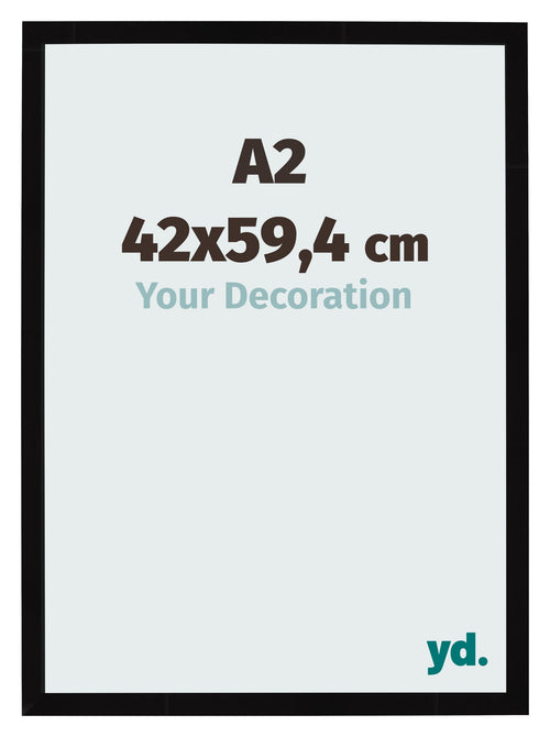 Bilderrahmen 42x59 4cm A2 Schwarz Hochglanz MDF Bologna Vorne Messe | Yourdecoration.de