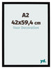 Bilderrahmen 42x59 4cm A2 Schwarz Hochglanz MDF Bologna Vorne Messe | Yourdecoration.de