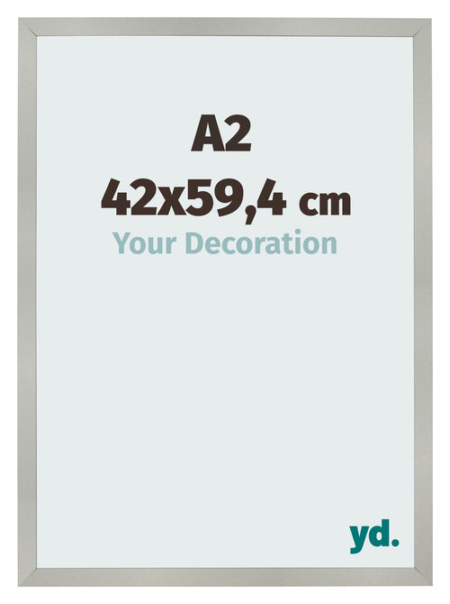 Bilderrahmen 42x59 4cm A2 Silber Matt MDF Bologna Vorne Messe | Yourdecoration.de