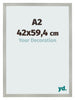 Bilderrahmen 42x59 4cm A2 Silber Matt MDF Bologna Vorne Messe | Yourdecoration.de