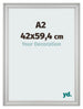 Bilderrahmen 42x59 4cm A2 Silber Matt MDF Lazio Vorne Messe | Yourdecoration.de