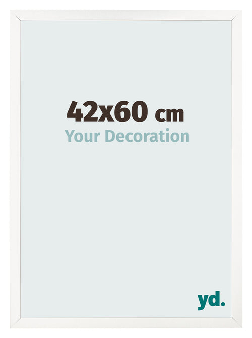 Bilderrahmen 42x60 cm Weiss Hochglanz MDF Bologna Vorne Messe | Yourdecoration.de