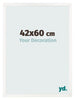 Bilderrahmen 42x60 cm Weiss Hochglanz MDF Bologna Vorne Messe | Yourdecoration.de