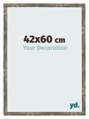 Bilderrahmen 42x60cm Blau Gold Meliert MDF Bologna Vorne Messe | Yourdecoration.de