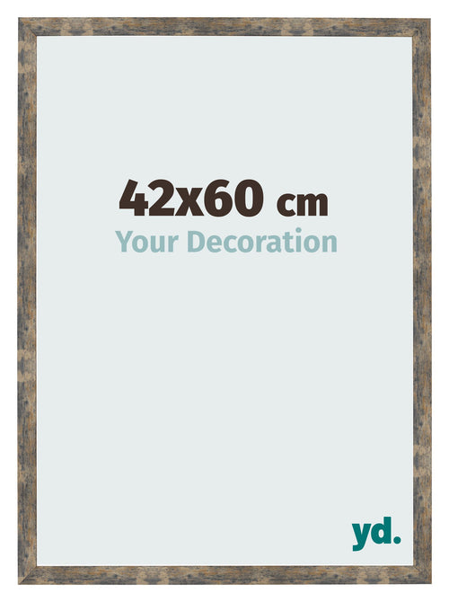 Bilderrahmen 42x60cm Blau Gold Meliert MDF Bologna Vorne Messe | Yourdecoration.de