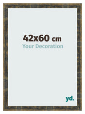 Bilderrahmen 42x60cm Blau Gold Meliert MDF Pisa Vorne Messe | Yourdecoration.de