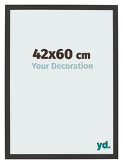 Bilderrahmen 42x60cm Schwarz Gemasert MDF Bologna Vorne Messe | Yourdecoration.de