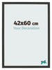 Bilderrahmen 42x60cm Schwarz Gemasert MDF Bologna Vorne Messe | Yourdecoration.de