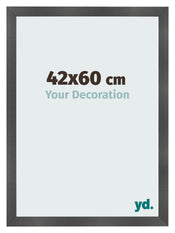 Bilderrahmen 42x60cm Schwarz Silber Poliert MDF Pisa Vorne Messe | Yourdecoration.de