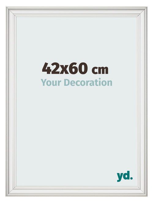 Bilderrahmen 42x60cm Weiss Gewischt MDF Lazio Vorne Messe | Yourdecoration.de