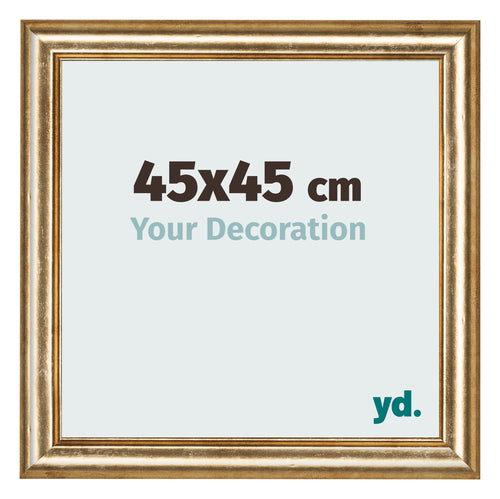Bilderrahmen 45x45cm Gold Antik MDF Lazio Vorne Messe | Yourdecoration.de