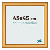 Bilderrahmen 45x45cm Gold Matt MDF Lazio Vorne Messe | Yourdecoration.de