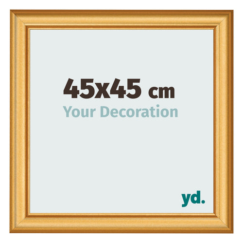 Bilderrahmen 45x45cm Gold Matt MDF Lazio Vorne Messe | Yourdecoration.de