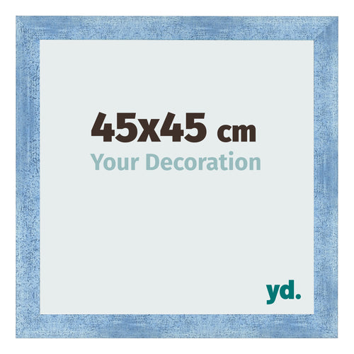 Bilderrahmen 45x45cm Hellblau Gewischt MDF Pisa Vorne Messe | Yourdecoration.de