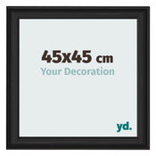 Bilderrahmen 45x45cm Schwarz Gemasert MDF Lazio Vorne Messe | Yourdecoration.de