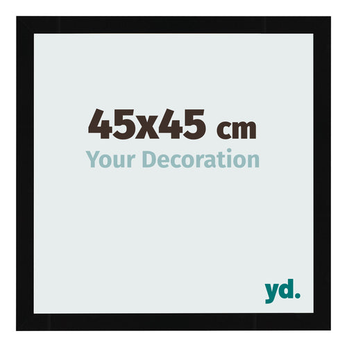Bilderrahmen 45x45cm Schwarz Hochglanz MDF Bologna Vorne Messe | Yourdecoration.de