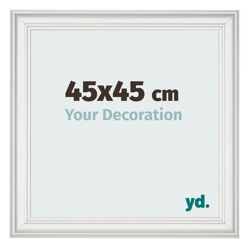 Bilderrahmen 45x45cm Weiss Gewischt MDF Lazio Vorne Messe | Yourdecoration.de