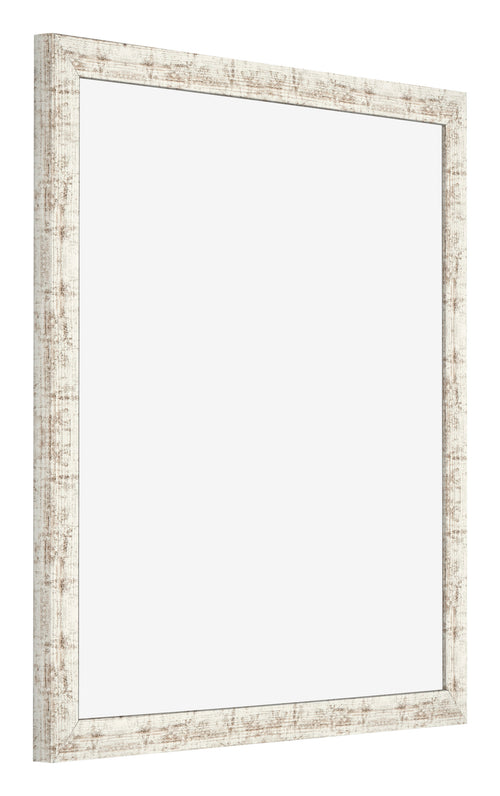 Bilderrahmen 45x45cm Weiß Vintage MDF Bologna Vorne Schrag | Yourdecoration.de