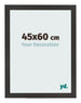 Bilderrahmen 45x60 cm Schwarz Matt MDF Bologna Vorne Messe | Yourdecoration.de