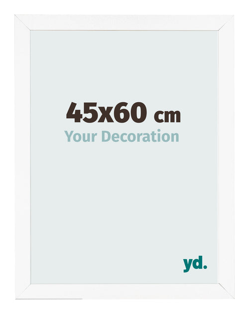Bilderrahmen 45x60 cm Weiss Matt MDF Bologna Vorne Messe | Yourdecoration.de