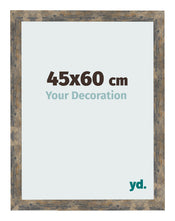 Bilderrahmen 45x60cm Blau Gold Meliert MDF Bologna Vorne Messe | Yourdecoration.de